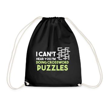 I Can't Hear You I'm Doing Crossword Puzzles - Turnbeutel - Schwarz - Vorne