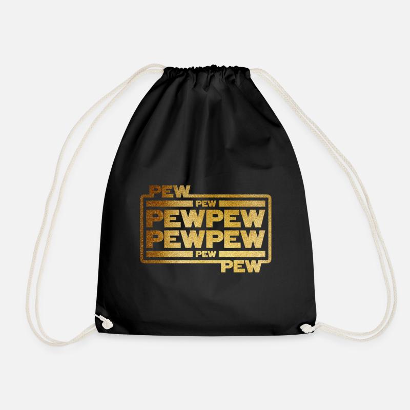 Pew pew pew - Drawstring Bag - black