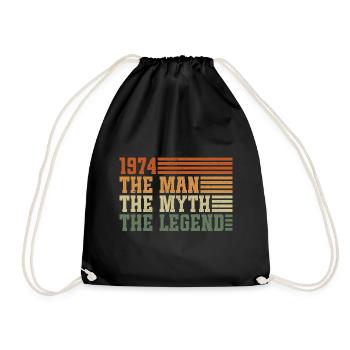 1974 Vintage homme mythe légende anniversaire - Sac de sport léger - noir - Devant