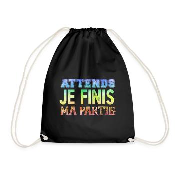 Attends Je Finis Ma Partie Cadeau Humour Geek Game - Sac de sport léger - noir - Devant