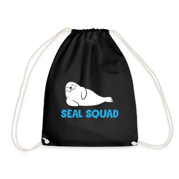 Seehund - Seal Squad - Turnbeutel - Schwarz - Vorne