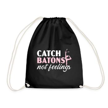 Catching batons, not feelings, Baton Baton Tw - Drawstring Bag - black - Front