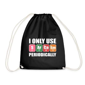 I Only Use Sarcasm Periodically Funny Biologist - Drawstring Bag - black - Front