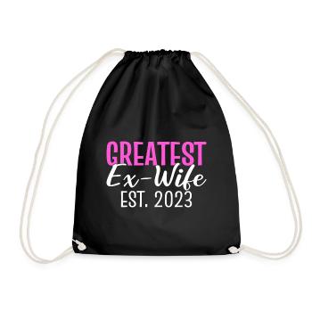 Greatest Ex-Wife Est 2023 Happily Divorced - Drawstring Bag - black - Front