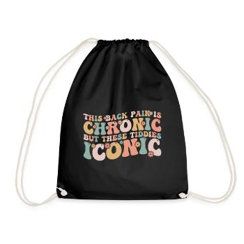 this back pain is chronic but these tiddies iconic - Sac de sport léger - noir - Devant