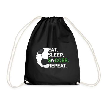 Eat Sleep Soccer Repeat - Soccer Player - Drawstring Bag - black - Front