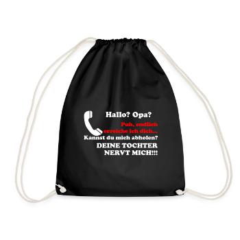 Bonjour papy votre fille cadeau agaçant petit fils petit fils - Sac de sport léger - noir - Devant