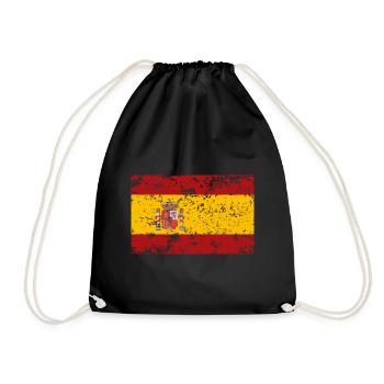 Flag of Spain, worn effect - Drawstring Bag - black - Front