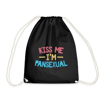 Kiss me I'm Pansexual / LGBTQ, CSD Design - Turnbeutel - Schwarz - Vorne