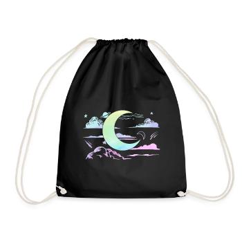 Kawaii Mondsichel Witchy Pastell Goth Mond - Turnbeutel - Schwarz - Vorne