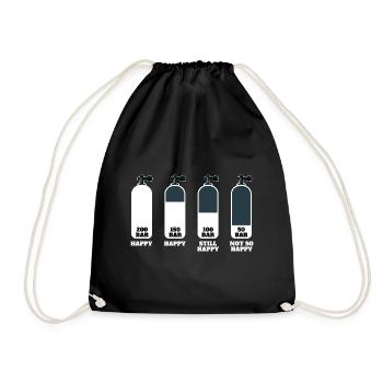 Tauchflasche Tauchen Taucher diving diver scuba - Turnbeutel - Schwarz - Vorne