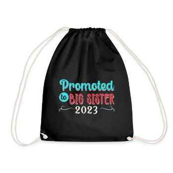 Promoted to big sister in 2023 - Drawstring Bag - black - Front