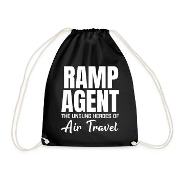 Ramp Agent The Unsung Heroes Of Air Travel - Drawstring Bag - black - Front