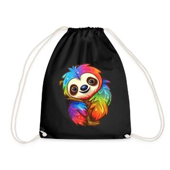 Cute sloth - Drawstring Bag - black - Front