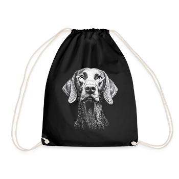 Weimaraner Portrait Hunting Dog Hunting Dogs Dogs - Drawstring Bag - black - Front