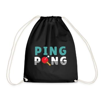 Ping Pong / Table Tennis Sport Design - Drawstring Bag - black - Front