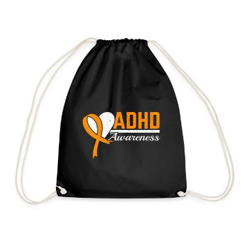 ADHD Awareness Nuerodiversity Thinking Differently - Drawstring Bag - black - Front