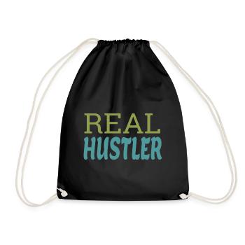 Real Hustler - Drawstring Bag - black - Front