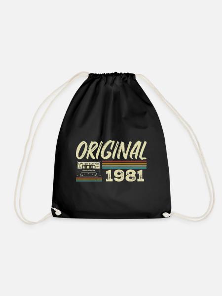 Original 1981 Retro Geburtstagsgeschenk Geboren 1981 - Turnbeutel - Schwarz