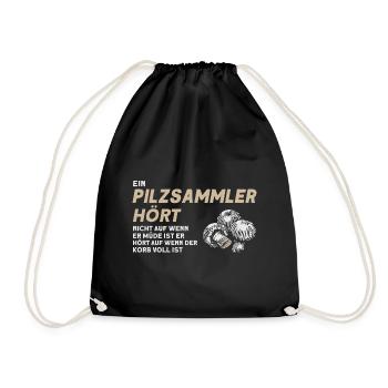 Pilze Pilzsammler Pilze Sammeln Geschenk - Turnbeutel - Schwarz - Vorne