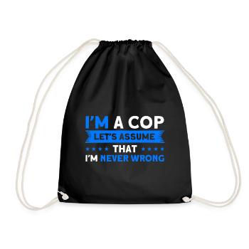 Jamais mal Policier Police Police Grand-père - Sac de sport léger - noir - Devant