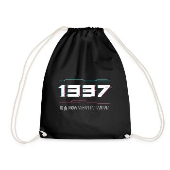 Elite Hacker Language Gamer Hacking Coding - Drawstring Bag - black - Front
