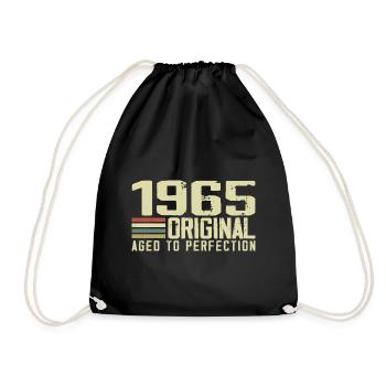 Né en 1965 - Vintage 1965 - 59e Anniversaire Rétro - Sac de sport léger - noir - Devant