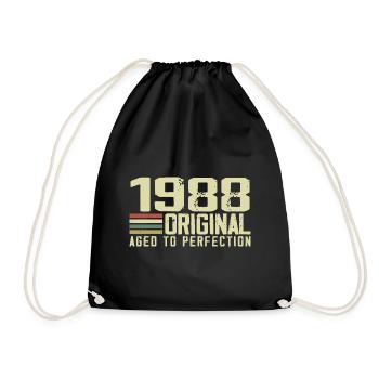 Born in 1988 - Vintage 1988 - 36th Retro Anniversary - Drawstring Bag - black - Front