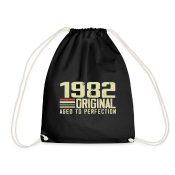 Né en 1982 - Vintage 1982 - 42e Anniversaire Rétro - Sac de sport léger - noir - Devant
