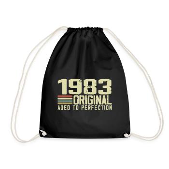 Né en 1983 - Vintage 1983 - 41e Anniversaire Rétro - Sac de sport léger - noir - Devant