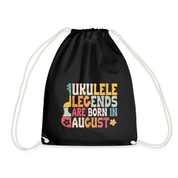 Ukulele Legends are born in August - Turnbeutel - Schwarz - Vorne