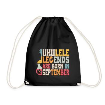 Ukulele Legends are born in September - Turnbeutel - Schwarz - Vorne