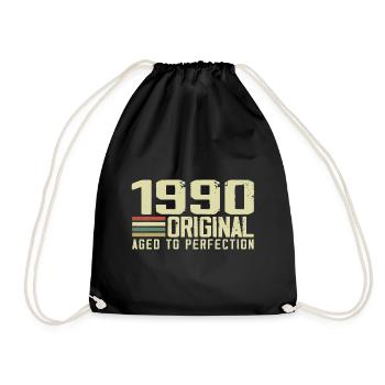 Né en 1990 - Vintage 1990 - 34e Anniversaire Rétro - Sac de sport léger - noir - Devant