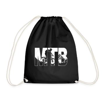 Cool Mountain Bike Art Men Women Mountainbike Ride - Drawstring Bag - black - Front