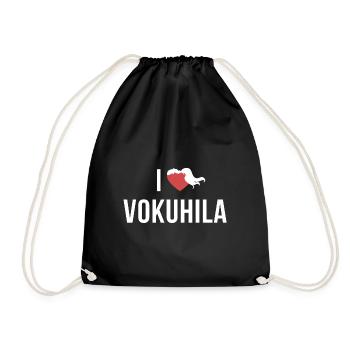 I Love Vokuhila Shirt Hairstyle Klutfrisur 80s - Drawstring Bag - black - Front