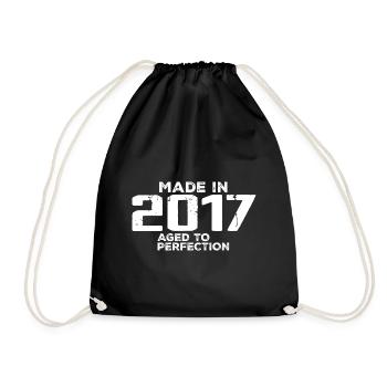 Jahrgang 2017 Retro Jubiläum Geschenk 2017 - Turnbeutel - Schwarz - Vorne