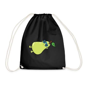 Pear - sunbathes with sunglasses - Drawstring Bag - black - Front