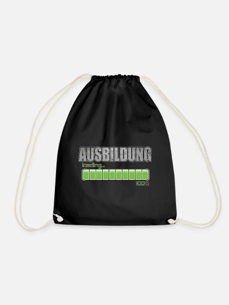 Ausbildung loading 100% Ausbildung abgeschlossen - Turnbeutel - Schwarz