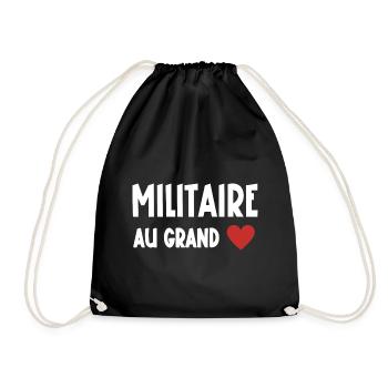 militaire au grand cœur - Sac de sport léger - noir - Devant