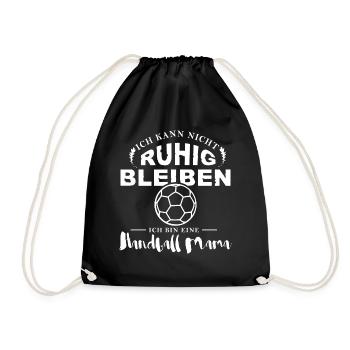 Handball Shirt-Ruhig bleiben - Turnbeutel - Schwarz - Vorne