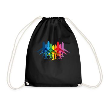Idée cadeau avion pilote - Sac de sport léger - noir - Devant