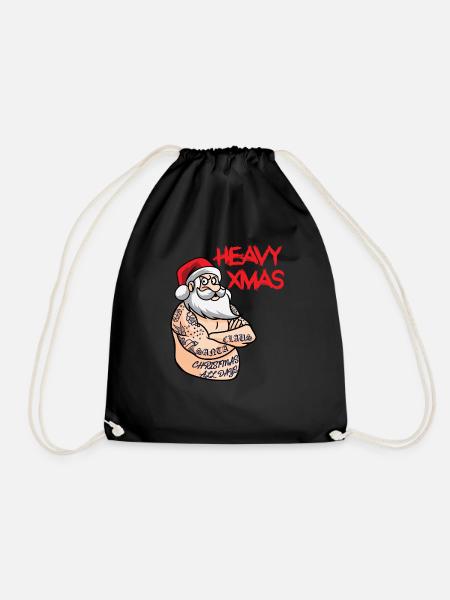 Heavy Christmas Tattoo Weihnachtsmann - Turnbeutel - Schwarz