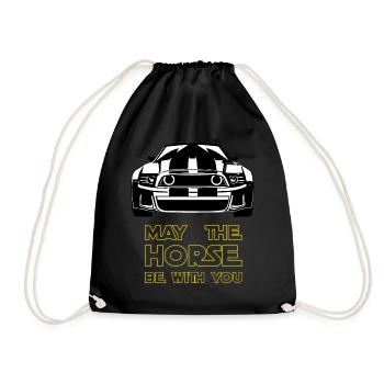 V8; Muscle car, sports car, American car - Drawstring Bag - black - Front