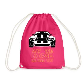 V8; Muscle car, sports car, American car - Drawstring Bag - fuchsia - Front