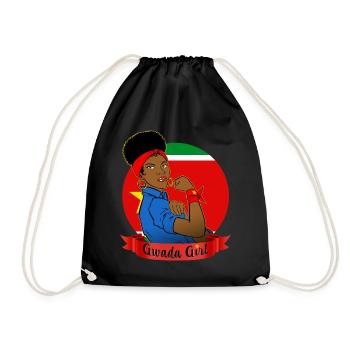 I am a Gwada Girl Flag Guadeloupe - Drawstring Bag - black - Front