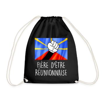 Fiere d'être réunionnaise Drapeau île La Réunion - Sac de sport léger - noir - Devant