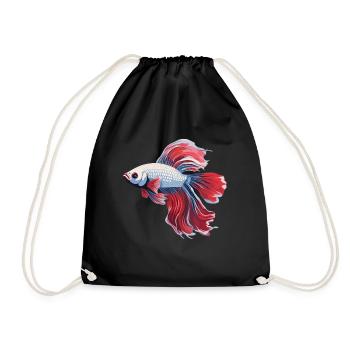 Betta Fish Fighter Aquarium Passion Water - Turnbeutel - Schwarz - Vorne
