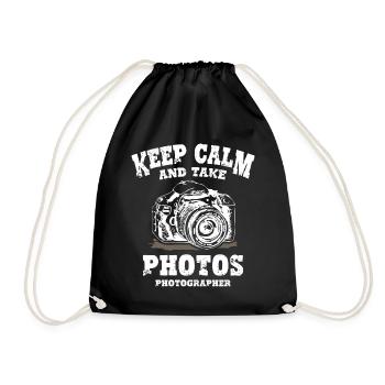 Keep Calm and Take Photos - Turnbeutel - Schwarz - Vorne