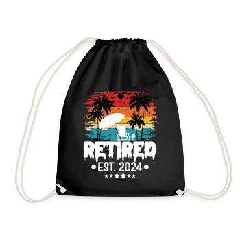 Retired 2024 Not My Problem Anymore Vacation - Drawstring Bag - black - Front