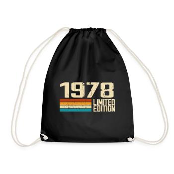 Né en 1978 - Vintage 1978 Anniversaire Rétro - Sac de sport léger - noir - Devant